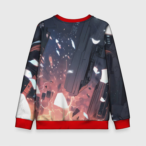 Детский свитшот Полет Бэтмена / 3D-Красный – фото 2