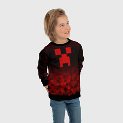 Свитшот детский Minecraft red poly, цвет: 3D-черный — фото 2