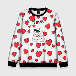 Свитшот детский Кошачья романтика, цвет: 3D-черный