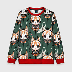 Свитшот детский Анимешный лис фенек, цвет: 3D-красный