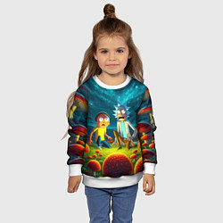 Свитшот детский Rick and Morty on the fly agaric planet, цвет: 3D-белый — фото 2