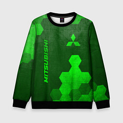 Свитшот детский Mitsubishi - green gradient вертикально, цвет: 3D-черный