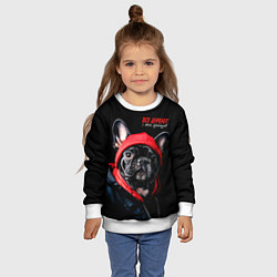 Свитшот детский Все дуреют с этих французов, цвет: 3D-белый — фото 2