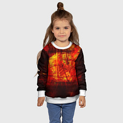 Свитшот детский Абстракция - red grunge tear, цвет: 3D-белый — фото 2