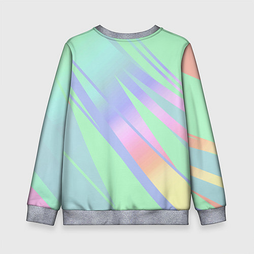 Детский свитшот Светлый зелёный мятный с полосами градиент / 3D-Меланж – фото 2