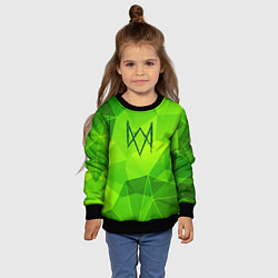 Свитшот детский Watch Dogs green poly, цвет: 3D-черный — фото 2