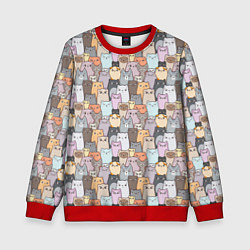 Свитшот детский Котики, цвет: 3D-красный