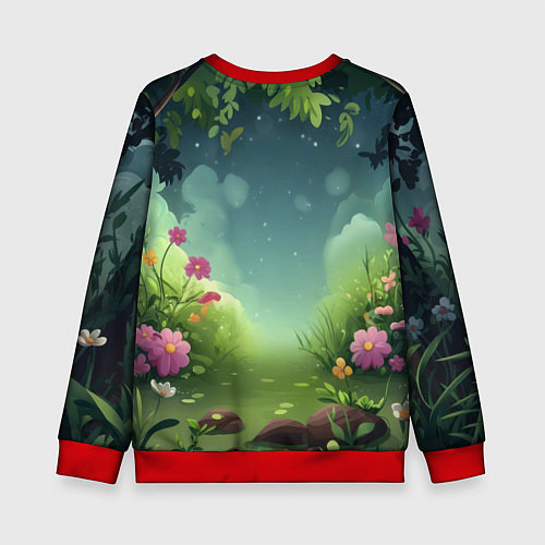 Детский свитшот Рыжая единорожка / 3D-Красный – фото 2