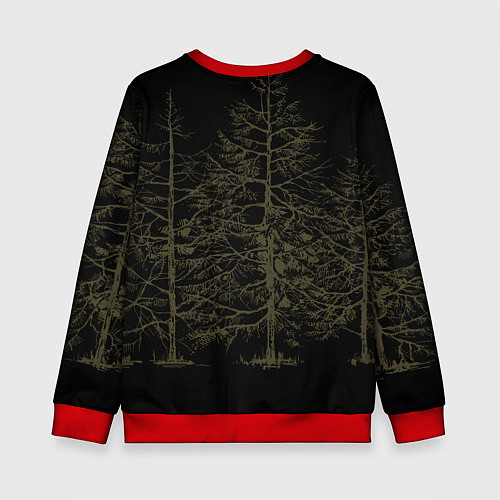 Детский свитшот Славянский мир - медведь / 3D-Красный – фото 2