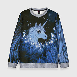 Свитшот детский Единорог и светлячки, цвет: 3D-меланж