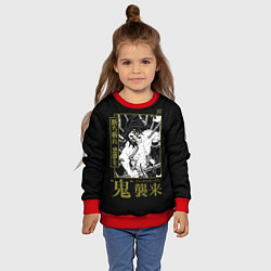 Свитшот детский Кокушибо Тсугикуни - демон, цвет: 3D-красный — фото 2
