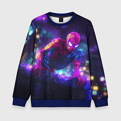 Детский свитшот Человек-паук неоновый свет