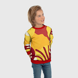 Свитшот детский Жаркий африканский паттерн, цвет: 3D-красный — фото 2