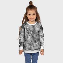 Свитшот детский Серый тай дай - абстракция, цвет: 3D-белый — фото 2