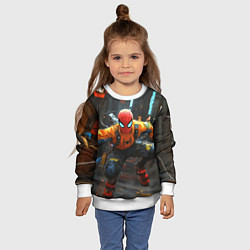 Свитшот детский Человек паук бежит, цвет: 3D-белый — фото 2