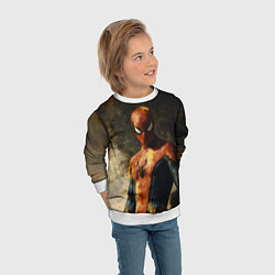 Свитшот детский Человек-паук портрет, цвет: 3D-белый — фото 2