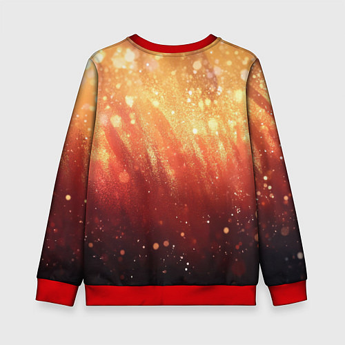 Детский свитшот Желто-красная текстура блестящая / 3D-Красный – фото 2