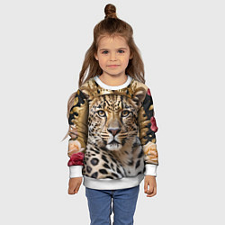 Свитшот детский Королевский леопард, цвет: 3D-белый — фото 2