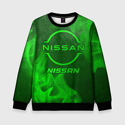 Свитшот детский Nissan - green gradient, цвет: 3D-черный