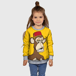 Свитшот детский NFT ape monkey, цвет: 3D-меланж — фото 2