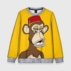Свитшот детский NFT ape monkey, цвет: 3D-меланж