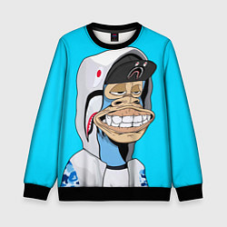 Свитшот детский NFT ape in the hood, цвет: 3D-черный