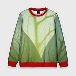 Свитшот детский Макро съемка листа, цвет: 3D-красный