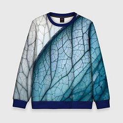 Свитшот детский Листья с прожилками, цвет: 3D-синий
