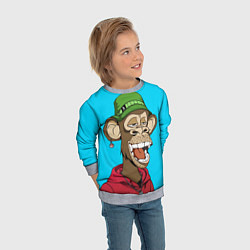 Свитшот детский NFT smile ape, цвет: 3D-меланж — фото 2