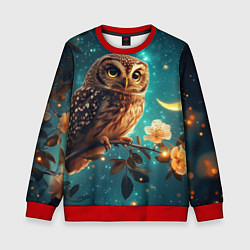 Детский свитшот Сова на фоне ночного неба