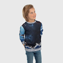 Свитшот детский Объемная дыра в стене текстура, цвет: 3D-меланж — фото 2