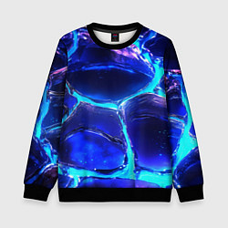 Свитшот детский Объемные плиты в неоновом свечение, цвет: 3D-черный
