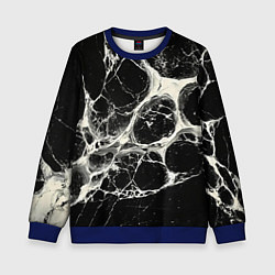 Свитшот детский Бело-черная потертая текстура, цвет: 3D-синий