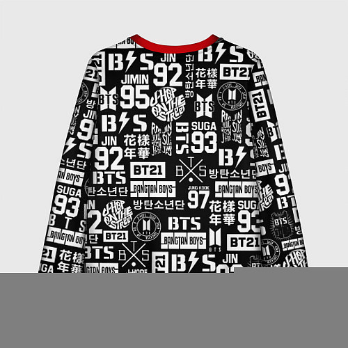 Детский свитшот Bangtan Boys pattern black / 3D-Красный – фото 2