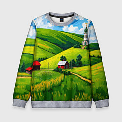 Свитшот детский Русская деревенька, цвет: 3D-меланж
