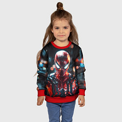 Свитшот детский Человек-паук и вспышки света, цвет: 3D-красный — фото 2