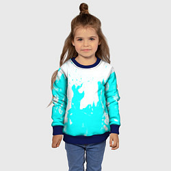 Свитшот детский Голубой огонь текстура, цвет: 3D-синий — фото 2