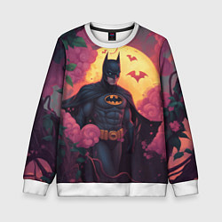 Детский свитшот Бэтмен и дерево с цветами