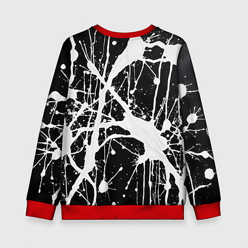 Детский свитшот Брызги белой краски / 3D-Красный – фото 2