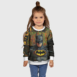 Свитшот детский Текстурный Бэтмен, цвет: 3D-белый — фото 2
