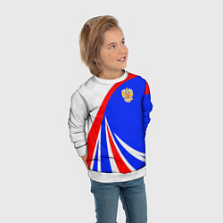 Свитшот детский Герб России - цвета флага, цвет: 3D-белый — фото 2