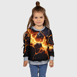 Свитшот детский Золотая лава текстура, цвет: 3D-меланж — фото 2