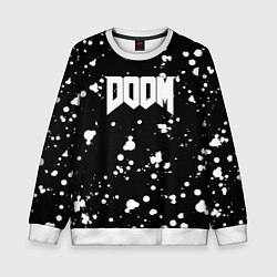 Свитшот детский Doom белые краски всплеск, цвет: 3D-белый