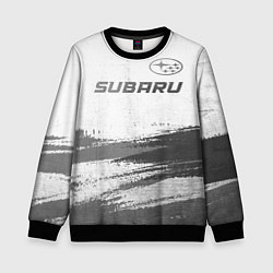 Свитшот детский Subaru - white gradient посередине, цвет: 3D-черный
