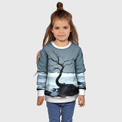 Свитшот детский Дерево и море, цвет: 3D-белый — фото 2