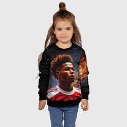 Свитшот детский Маркус Рашфорд и космос, цвет: 3D-черный — фото 2