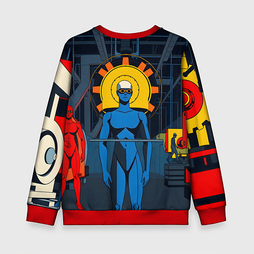 Детский свитшот Ретро фантастика / 3D-Красный – фото 2