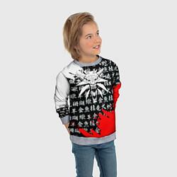 Свитшот детский Ведьмак япония краски, цвет: 3D-меланж — фото 2