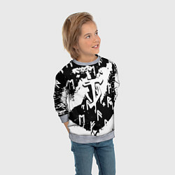 Свитшот детский Doom символы краски, цвет: 3D-меланж — фото 2