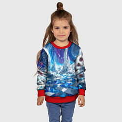 Свитшот детский Космический фантастический пейзаж, цвет: 3D-красный — фото 2